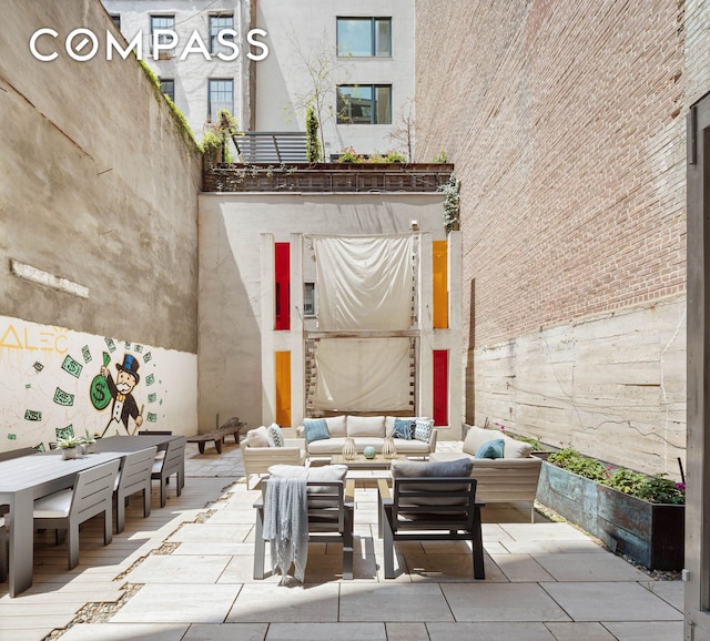 view of patio with an outdoor living space