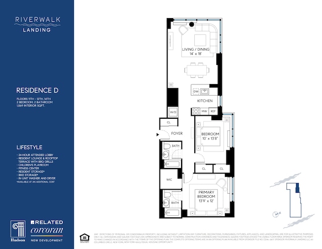 425 Main St Unit 12D, New York City, NY 10044 - view of layout