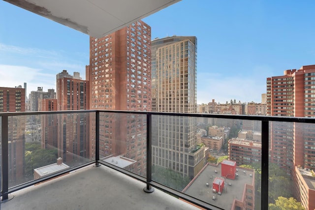 balcony with a view of city