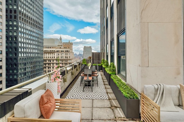 balcony with a view of city