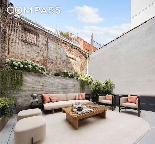 view of patio featuring an outdoor hangout area