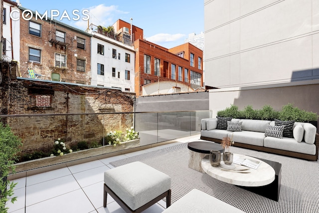 view of patio / terrace featuring an outdoor living space