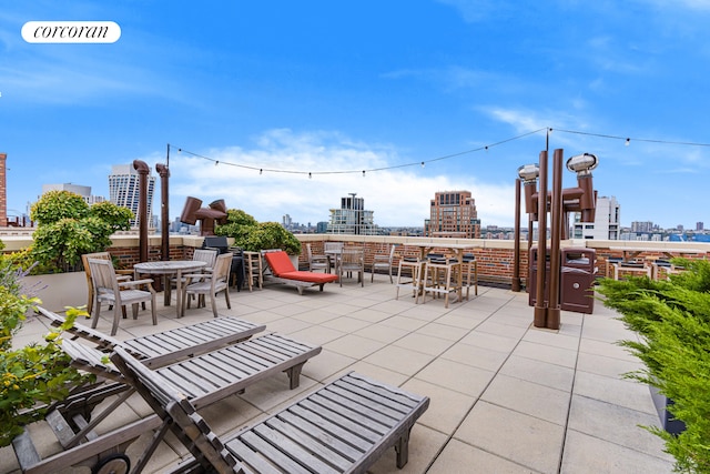 view of patio featuring a city view