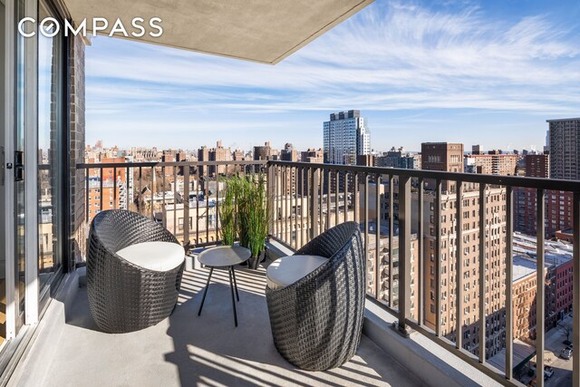 balcony with a city view