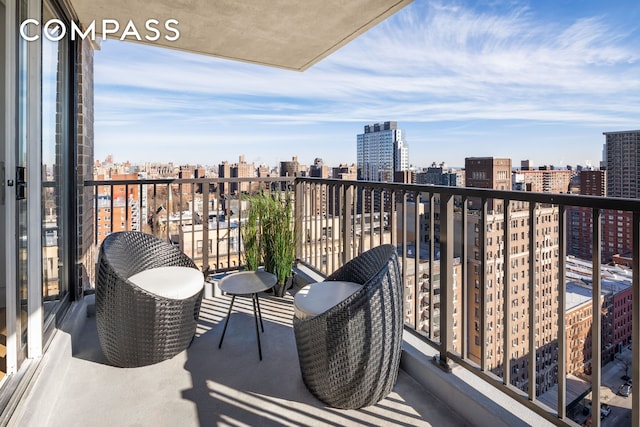 balcony with a city view