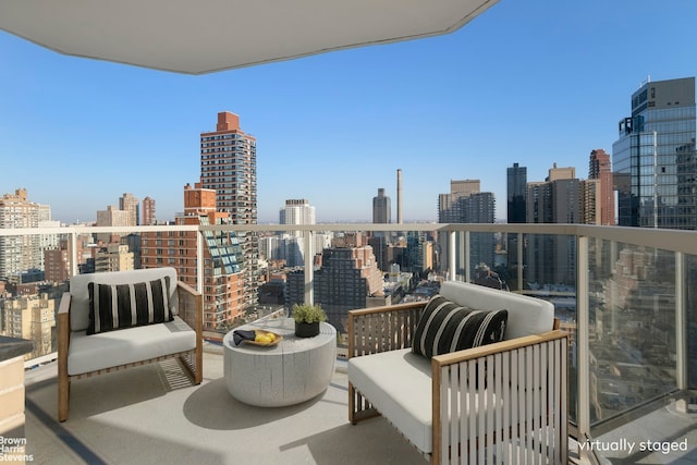 balcony with a city view