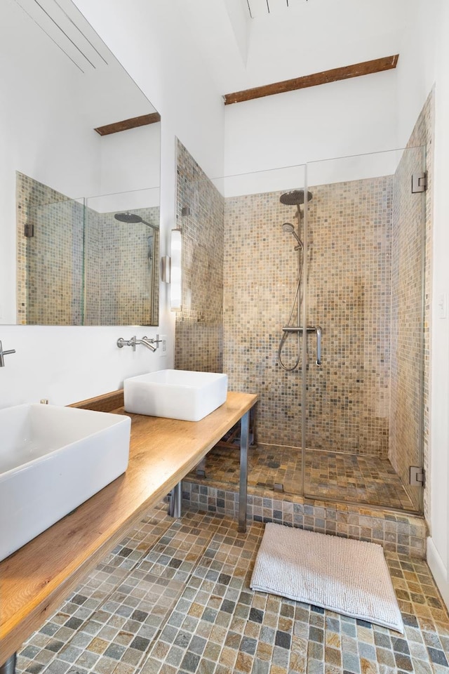 31 Washington St Unit 11, New York City, NY 11201 - full bathroom featuring a stall shower and double vanity