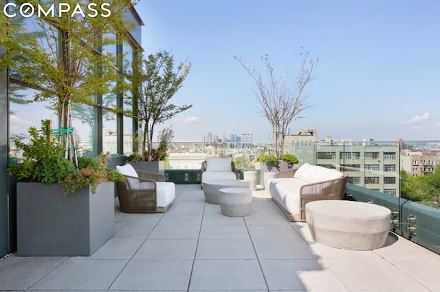 view of patio / terrace featuring a balcony and an outdoor hangout area