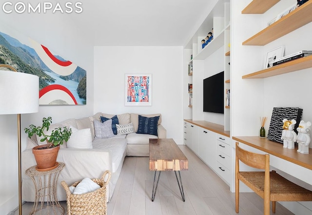 living room featuring light hardwood / wood-style floors