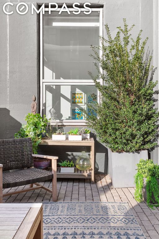 balcony with a patio