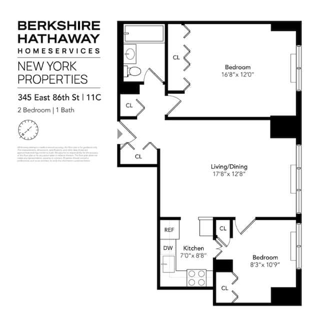 345 E 86th St Unit 11C, New York City NY, 10028, 2 bedrooms, 1 bath condo for sale