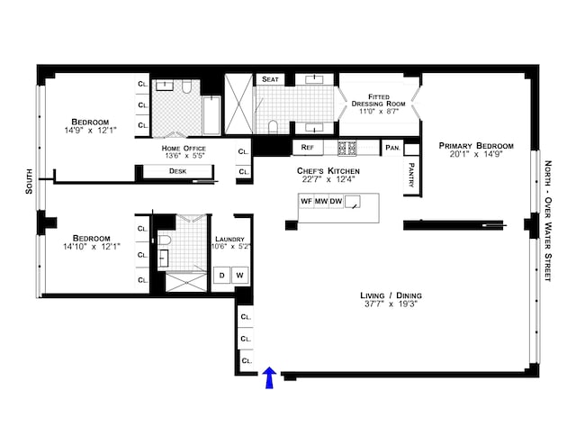 200 Water St Unit 3A, New York City, NY 11201 - view of floor plan / room layout