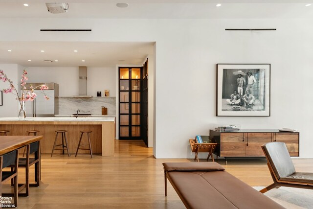 bedroom featuring light hardwood / wood-style flooring