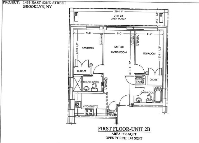 1433 E 52nd St Unit 2B, New York City, NY 11234 - home floor plan