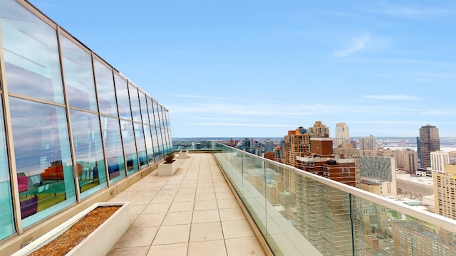 balcony with a view of city