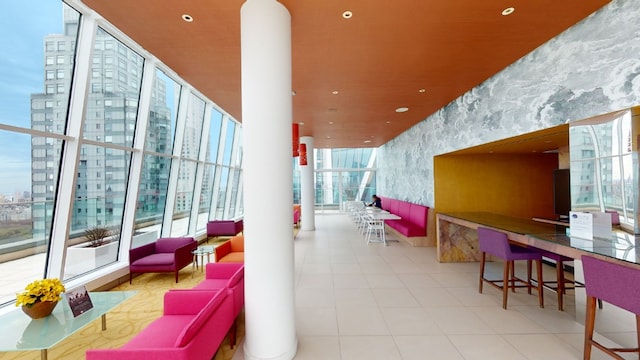 common area with a city view