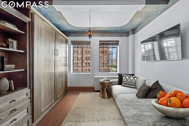 sitting room featuring light hardwood / wood-style floors