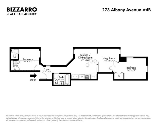 273 Albany Ave Unit 4B, New York City NY, 11213, 2 bedrooms, 1 bath condo for sale