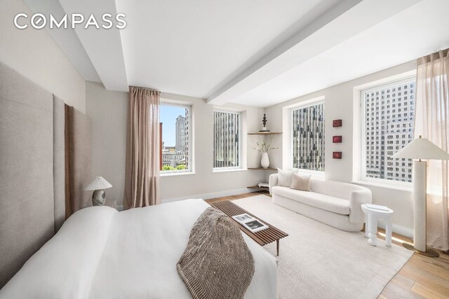 bedroom featuring light hardwood / wood-style flooring