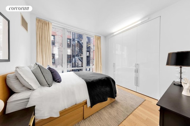 bedroom featuring light hardwood / wood-style floors