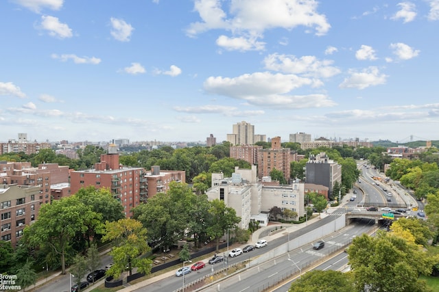 drone / aerial view featuring a view of city