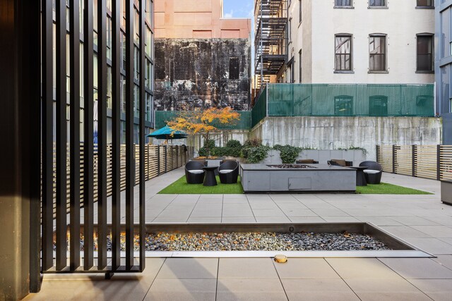 balcony with a patio