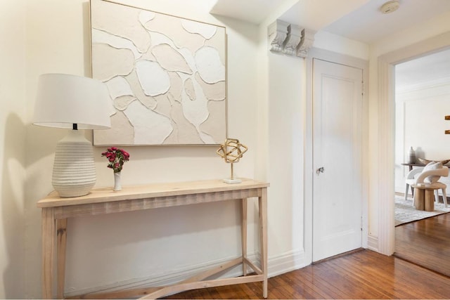 hall featuring hardwood / wood-style floors