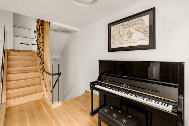 miscellaneous room featuring light wood-type flooring