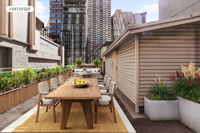 view of patio / terrace with an outdoor living space