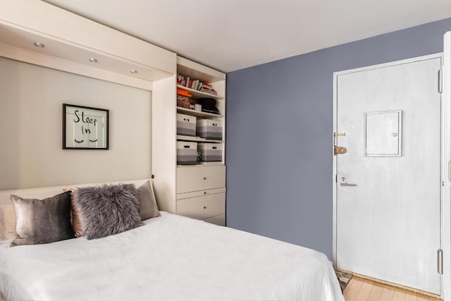 bedroom featuring light hardwood / wood-style flooring