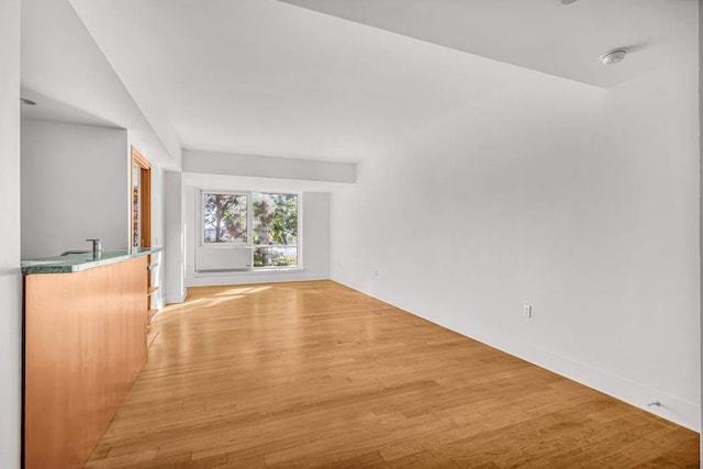 unfurnished living room featuring light hardwood / wood-style floors