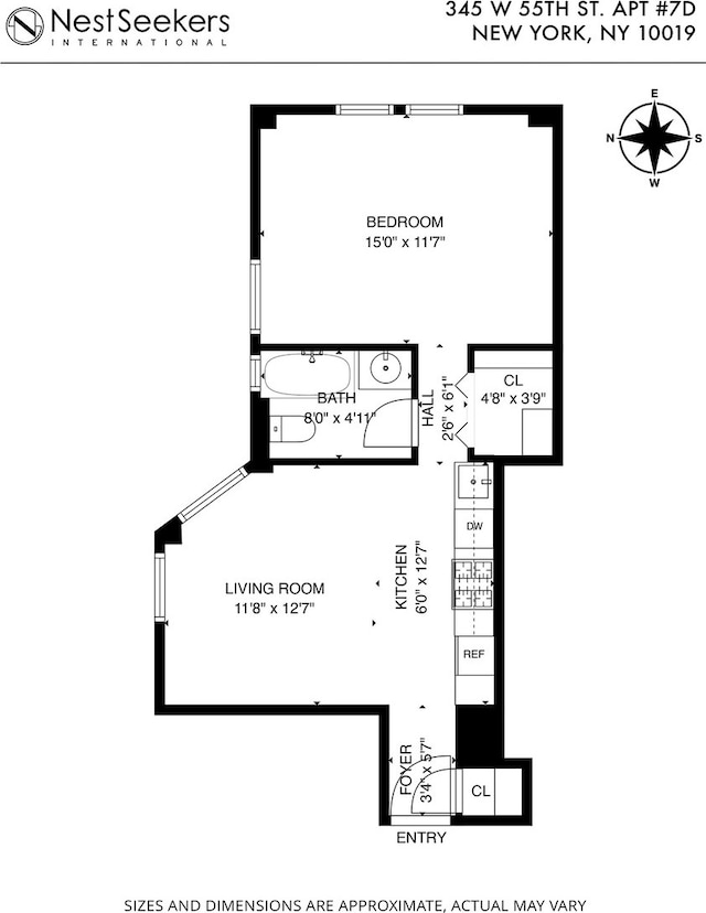 345 W 55th St Unit 7-D, New York City, NY 10019 - property floor plan