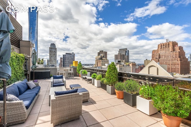 view of patio / terrace featuring an outdoor living space