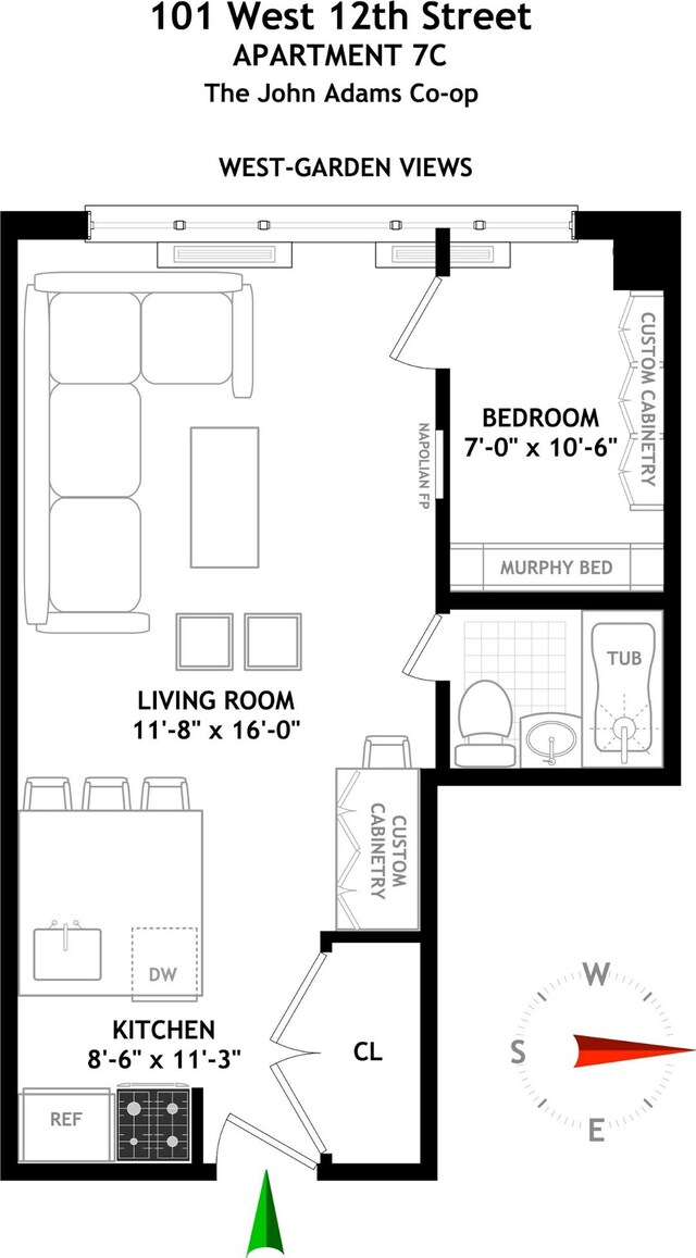 101 W 12th St Unit 7C, New York City, NY 10011 - property floor plan