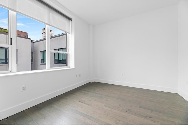 spare room featuring wood-type flooring