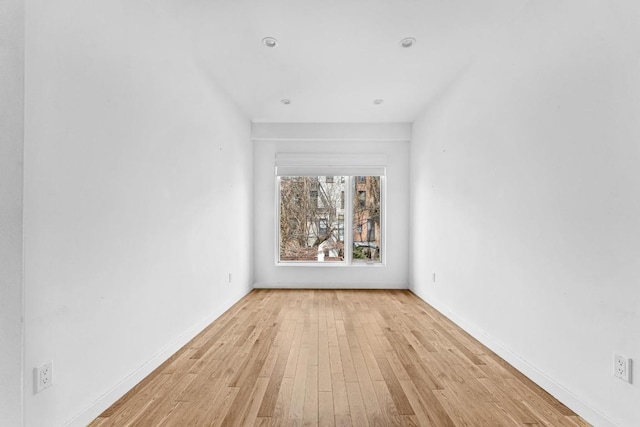 empty room featuring light wood-type flooring