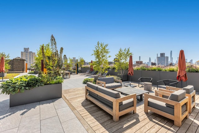 view of patio / terrace featuring an outdoor living space