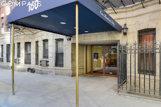 property entrance with french doors