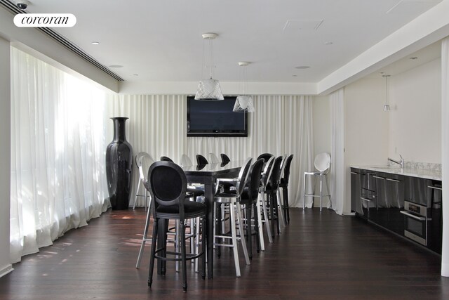 rec room featuring pool table and dark wood-type flooring