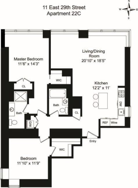 11 E 29th St Unit 22C, New York City NY, 10016, 2 bedrooms, 2 baths condo for sale