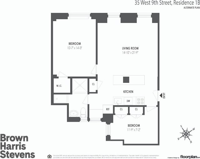 35 W 9th St Unit 1B, New York City NY, 10011, 2 bedrooms, 1 bath condo for sale