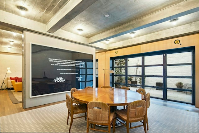 dining room with wood finished floors