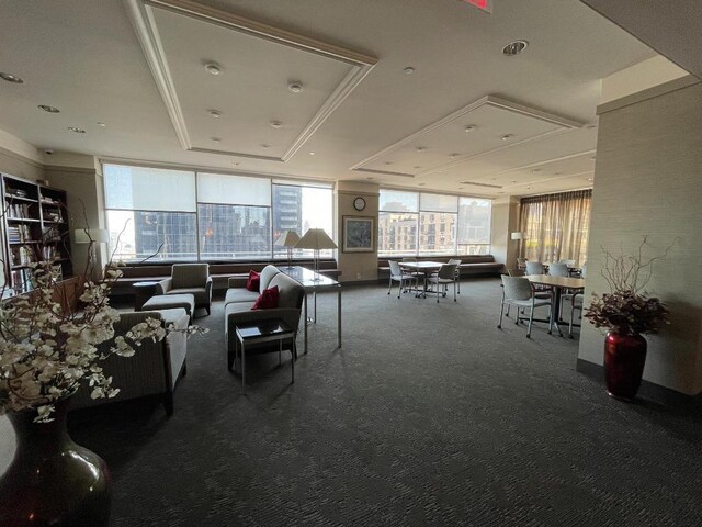 interior space featuring ornamental molding and wood-type flooring