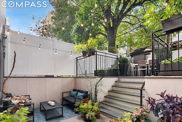 view of patio / terrace with an outdoor living space