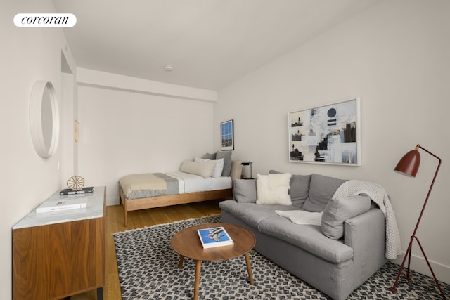 bedroom featuring wood-type flooring