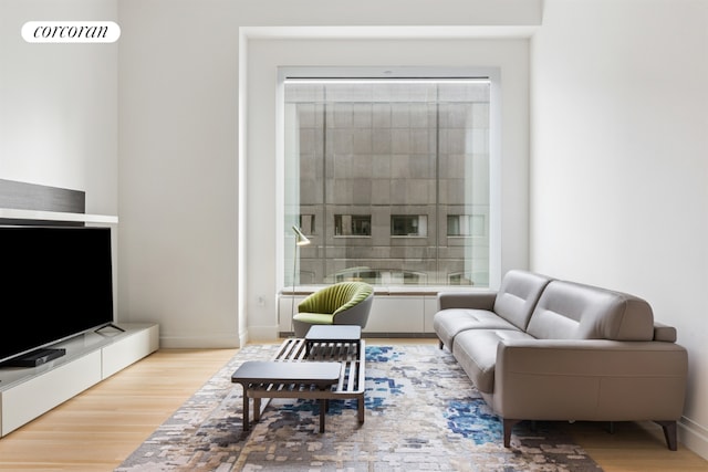 sitting room featuring wood-type flooring