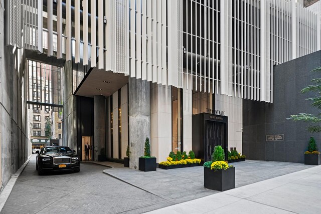 lobby with a towering ceiling