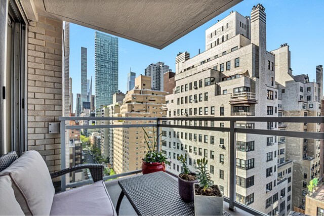 balcony with a view of city