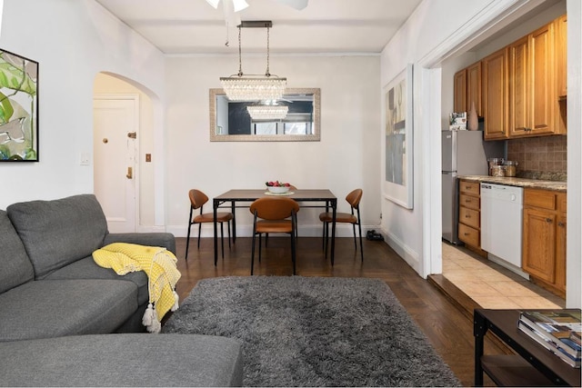 living room featuring dark hardwood / wood-style flooring