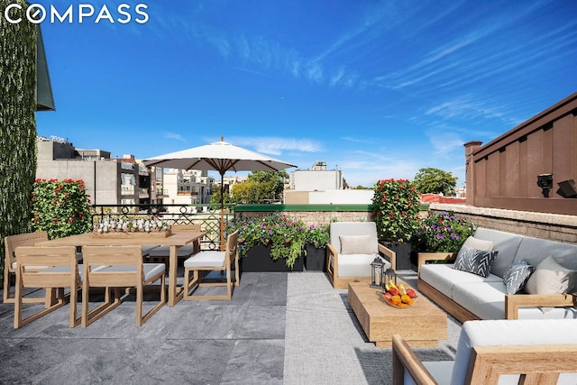 view of patio with an outdoor hangout area